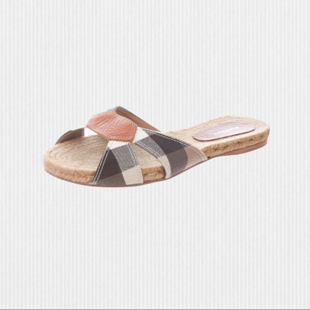 Burberry plaid checkered sandals shoes 39 9 - Picture 3 of 4